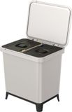 Recycling Prosperplast - Afvalbak met recyclingbakken 2x10L - Asgrijs