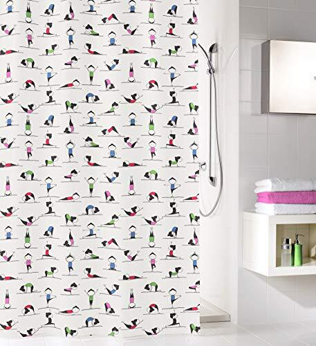 KLEINE WOLKE Yogi douchegordijn, 100% polyester, multicolor, 180x200 cm