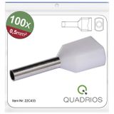 Quadrios 22C433 Dubbele adereindhulzen 0.5 mm² Deels geïsoleerd Wit 1 set(s) Package