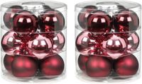 Inge-glas Berry Kiss 24x Berry Kiss mix glazen kerstballen 8 cm glans en mat - Kerstboomversiering mix roze/rood