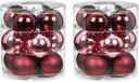 Inge-glas Berry Kiss 24x Berry Kiss mix glazen kerstballen 8 cm glans en mat - Kerstboomversiering mix roze/rood