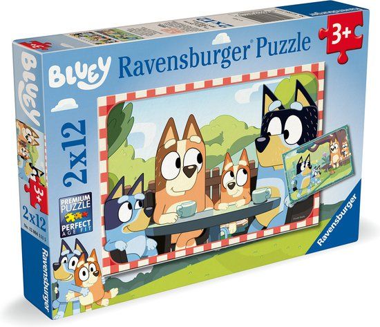 Ravensburger Kinderpuzzel - Bluey - 2x12 Stukjes - Vanaf 3 Jaar