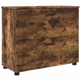 vidaXL Badkamerkast Rook Eiken 76,5 x 35 x 64 cm Bewerkt hout Metaal