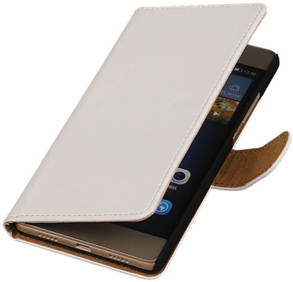 Best Cases Effen Booktype Wallet Hoesje Wit voor Huawei G8