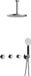 Hotbath Cobber - CB7067 - Inbouw Regendoucheset - Chroom - 2 Stopkranen - Thermostatisch - Plafondbuis 15 cm - Hoofddouche 300 mm - Ronde Handdouche 3 Standen - met M106 - Waterbesparend - V01