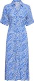b.young BYMMJOELLA SHIRT DRESS 6 Dames Midi Jurk Nature Vibes Nebulas Blue Viscose Korte Mouw V-hals Knopen Steekzakken Recht Model Casual Lente/Zomer 2026 Maat 36