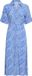 b.young BYMMJOELLA SHIRT DRESS 6 Dames Midi Jurk Nature Vibes Nebulas Blue Viscose Korte Mouw V-hals Knopen Steekzakken Recht Model Casual Lente/Zomer 2026 Maat 36