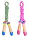 OTraki Springtouw voor kinderen, 280 cm, touwspringband, bead skipping touw, springtouw, 4, 5, 6, 7, 8, 9, 10 jaar, kinderspelletjes voor jongens en meisjes, fitness, training (blauw + roze)