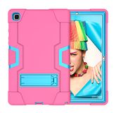 Samsung Tab A7lite 8.7 T225/T220 (2021) hoes met kickstand, duurzame zware shockdoss hark harde hybride drielaagse beschermkap tablet siliconen hoes (rosaigter+blauw