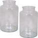 Floran Vaas melkbus - 3x - smalle hals - glas - transparant - 19 x 30 cm - Vases à fleurs