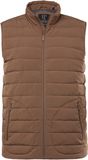 JP 1880 - Heren - Doorgestikte bodywarmer donslook opstaande kraag - Hout bruin - Maat 3XL