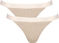 Sloggi Women GO Ribbed R Tanga (2-pack) - dames slip - beige melange