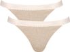 Sloggi Women GO Ribbed R Tanga (2-pack) - dames slip - beige melange