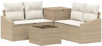 vidaXL Canapé 2 places Beige et Crème Polyrattan et Acier