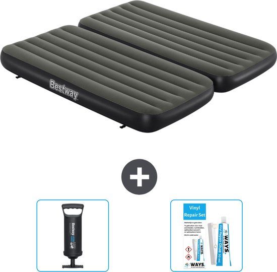 Bestway Luchtbed - 1-Persoons - 99 x 188 x 25 cm - Donkerblauw - Inclusief Pomp en Reparatieset