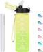 Unyqoos® Gourde enfant avec paille et marqueurs de temps, vert, 0,50 l