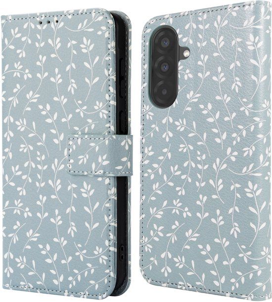 imoshion Design Bookcase voor de Samsung Galaxy A57 (5G) - Smoke Green Flowers