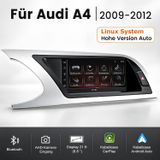 Linux autoradio 8,8 pouces pour Audi A4 MMI 3G (2009-2012) avec CarPlay sans fil & Android Auto