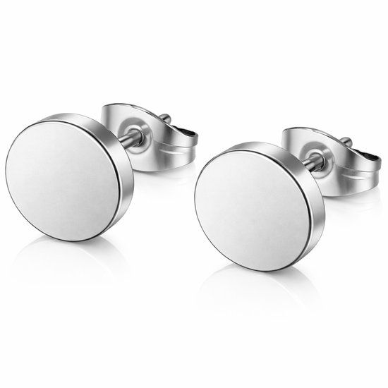LGT JWLS LGT Jewels Stud Oorbellen - Ronde Oorknoppen - Edelstaal - Zilverkleurig - 8mm