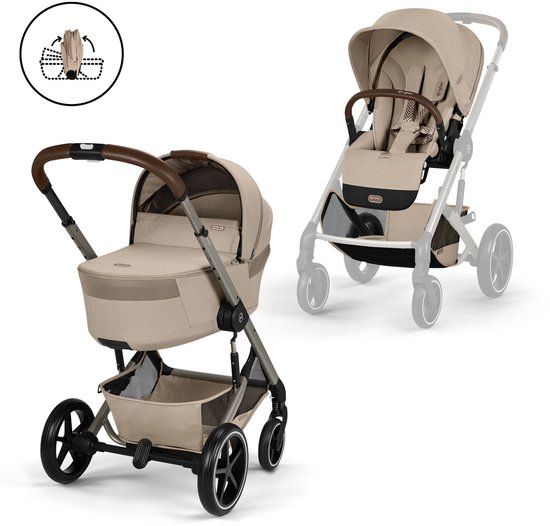 Cybex Balios S Lux - kinderwagen - 2-in-1 - Almond Beige - met opvouwbare wieg
