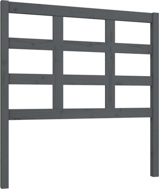 vidaXL Hoofdbord 95,5x4x100 cm massief grenenhout grijs