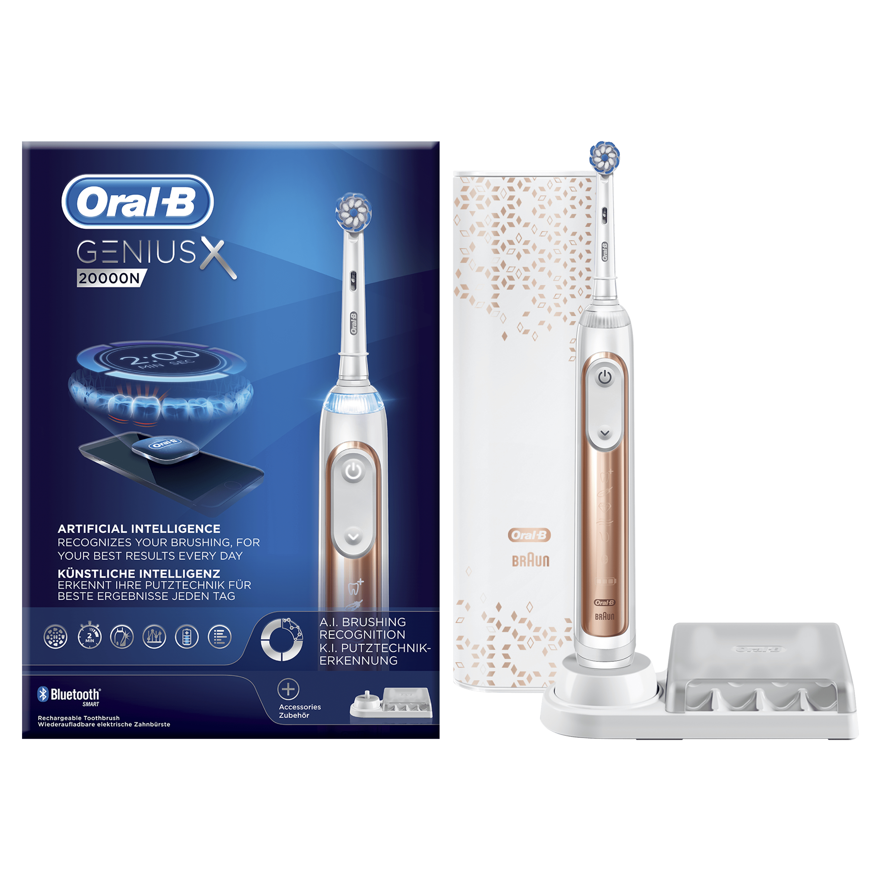 Oral-B Genius X 20000N Elektrische Tandenborstel Ros&#233;goud Powered By Braun