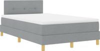 vidaXL LED Boxspringbed met Matras, Lichtgrijs, 120 x 200 cm, Stof