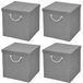 Merkloos Opvouwbare opbergbox met bijpassend deksel - 30 x 30 x 30 cm, lichtgrijs