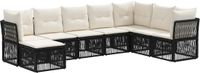 vidaXL Tuinbank - Set - 8 zitplekken - Zwart - Polyrattan