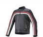 Alpinestars Dyno Leren Jas Zwart Ruby Rood Ecru - Jas