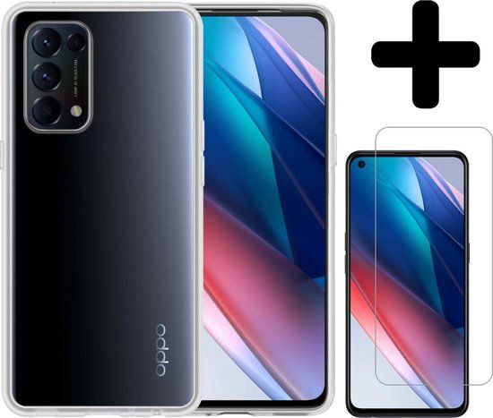 LUQ Siliconen Hoesje voor OPPO Find X3 Lite met Screenprotector - Transparant