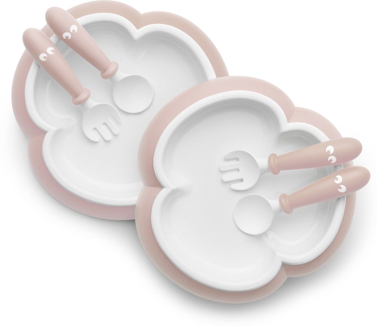 BabyBjörn BABYBJÖRN Babybord, Lepel en Vork, set van 2 Pastelroze
