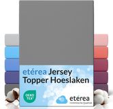 etérea Himmlische Qualität etérea Topper Jersey Hoeslaken 140x200 - 160x200 cm Oekotex Made in Green - 100% katoen - Grijs