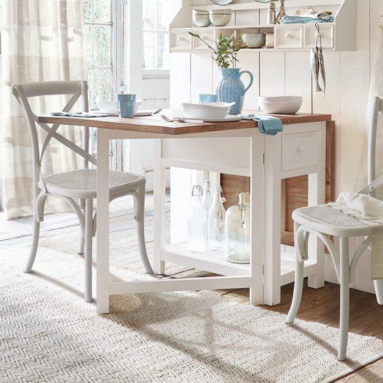 LOBERON Tafel Dale antiekwit/bruin