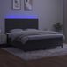Maison Exclusive - Lit boxspring avec matelas et éclairage LED, gris foncé, 160x200 cm, velours