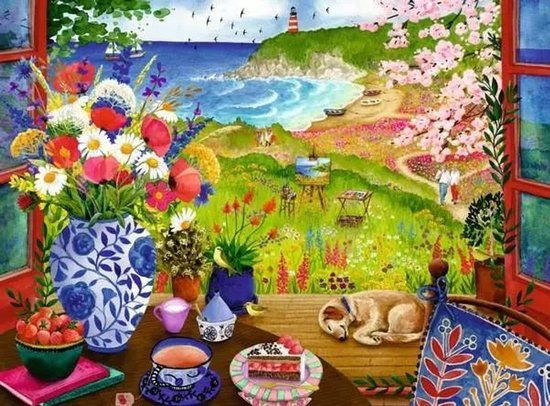 Ravensburger Erwachsenenpuzzle 100 XL-Teile - Blick aus dem Fenster