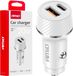 AMiO Autolader Telefoon USB-A + USB-C 20W 12/24V Wit