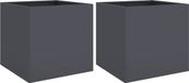 vidaXL Plantenbakken - 2 stuks - 49x47x46 cm - Staal - Antracietkleurig