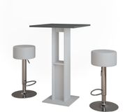 Vicco Repose Bartafelset – 65 x 65 cm met 2 barkrukken Wit/antraciet