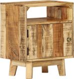 vidaXL Nachtkastje 40x30x50 cm ruw mangohout