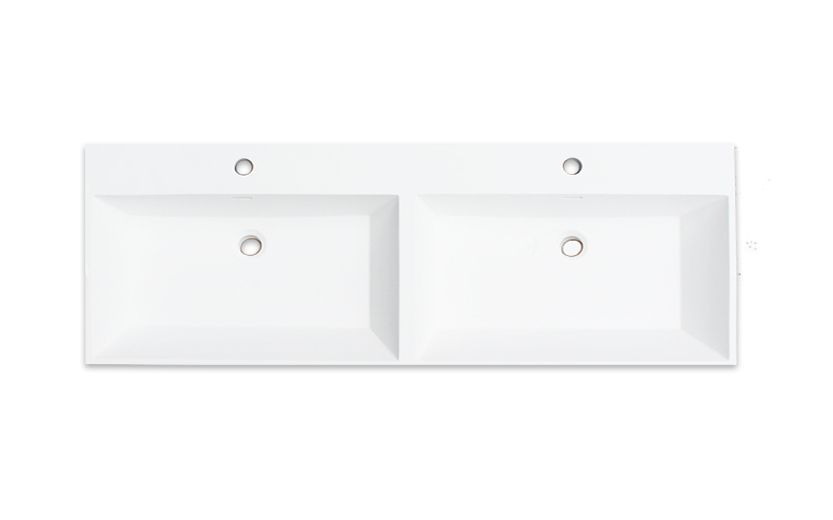 Badkamerplanet Solido Wastafel Solid Surface 120 cm dubbelbak - Wit