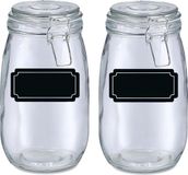 Zeller Weckpotten/inmaakpotten - 4x - 1.4L - glas - met beugelsluiting - incl. etiketten