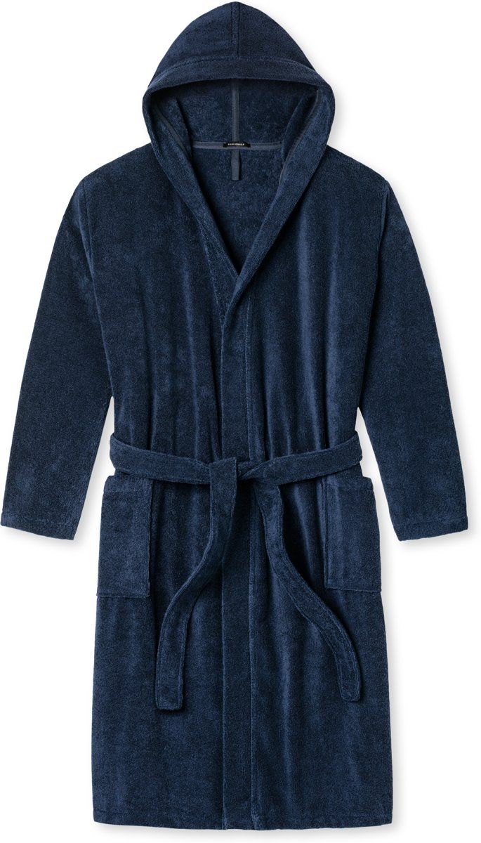Schiesser Heren Badmantel - Navy - Maat S
