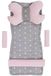 MINKY Universele stoelbekleding voor kinderwagen en buggy's, zitplaatsen, kinderwagendeken, 5-delig, gordelkussen + speelboog, kinderwagenset, katoen