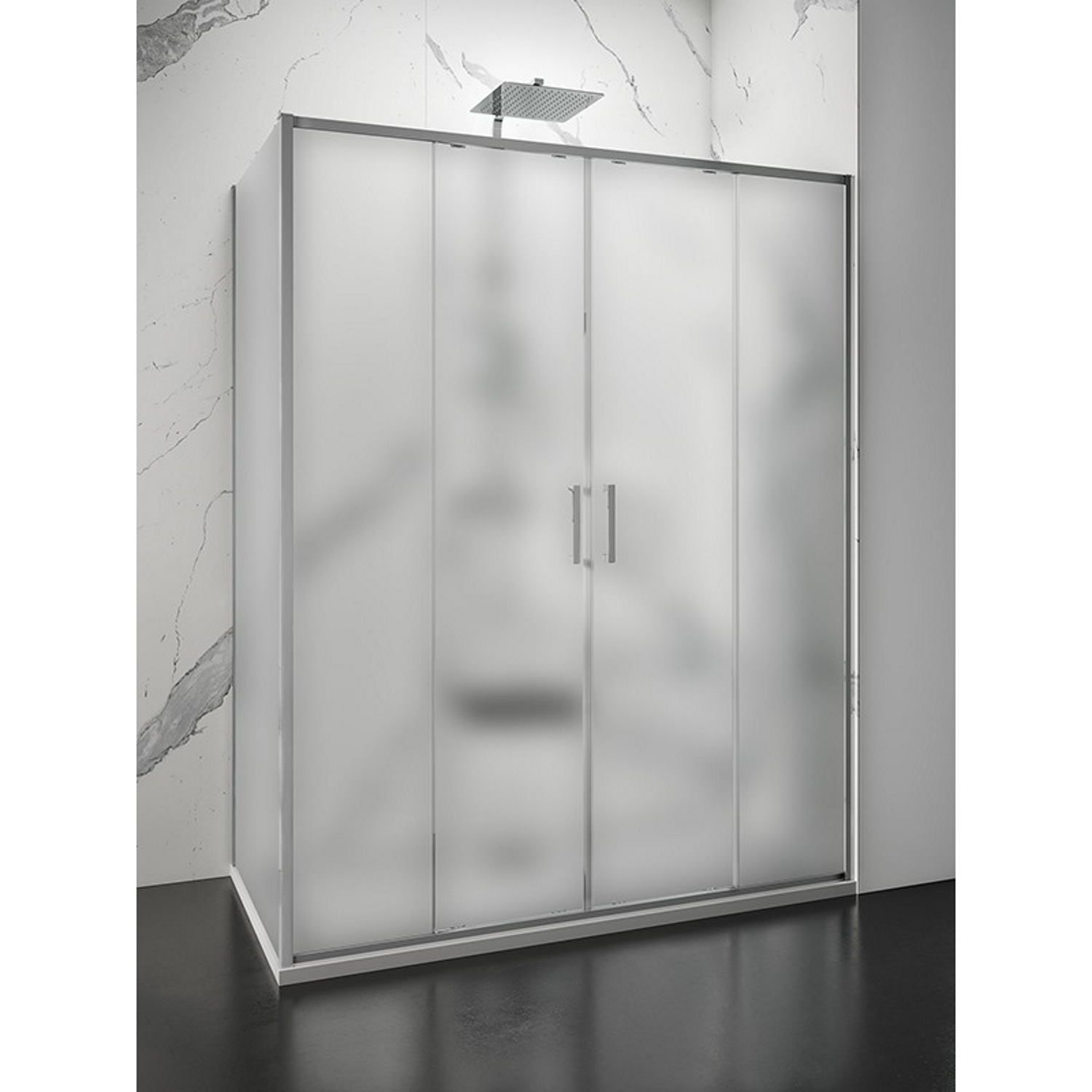 Lacus Douchecabine lacus stromboli evo mat glas aluminium profiel chroom (alle maten)
