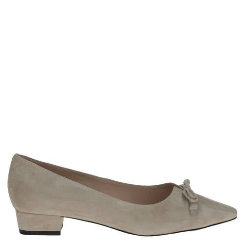 Peter Kaiser suède pumps met lage hak taupe