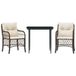 Bol Bistroset 3-delig avec coussins poly rotin marron