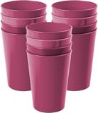 Hega Hogar Verre incassable - set 12x pièces - plastique - fuchsia rose - 300 ml