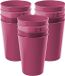 Hega Hogar Verre incassable - set 12x pièces - plastique - fuchsia rose - 300 ml