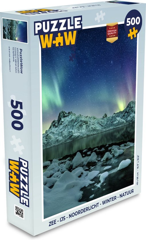 MuchoWow Puzzel Zee - IJs - Noorderlicht - Winter - Natuur - Legpuzzel - Puzzel 500 stukjes - Sinterklaas cadeautjes - Sinterklaas voor grote kinderen